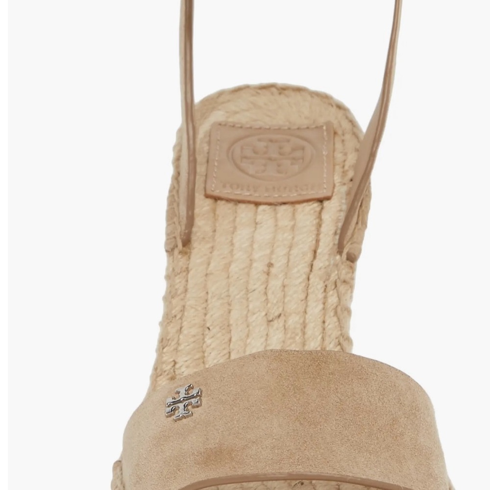 TORY BURCH Beige Espadrille Wedge Sandals - Picture 4 of 9